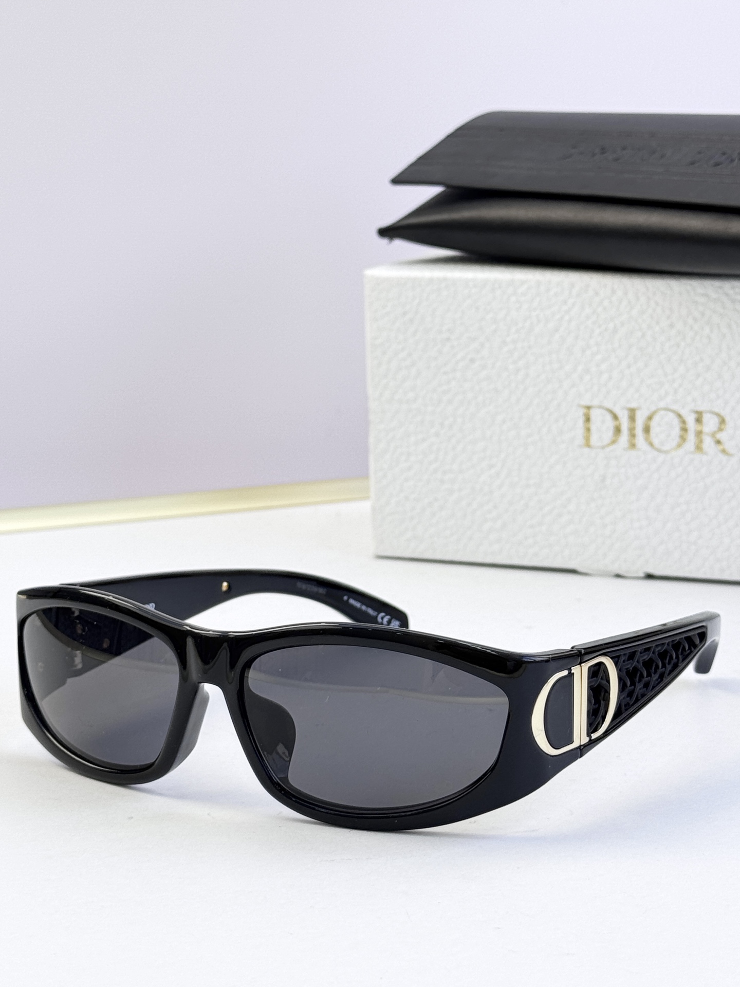 DIOR Sunglasses Acetate Black Narrow Frame
