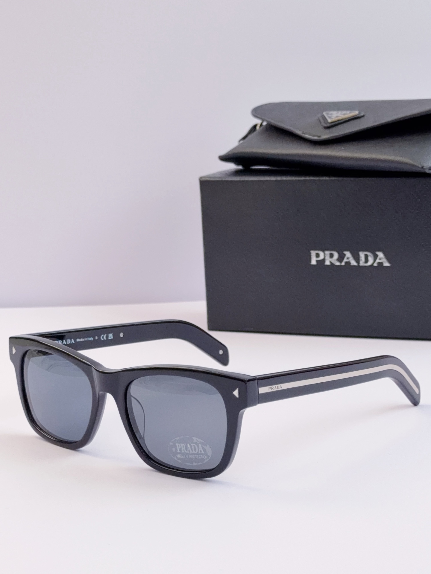 PRADA Sunglasses Acetate Square Black