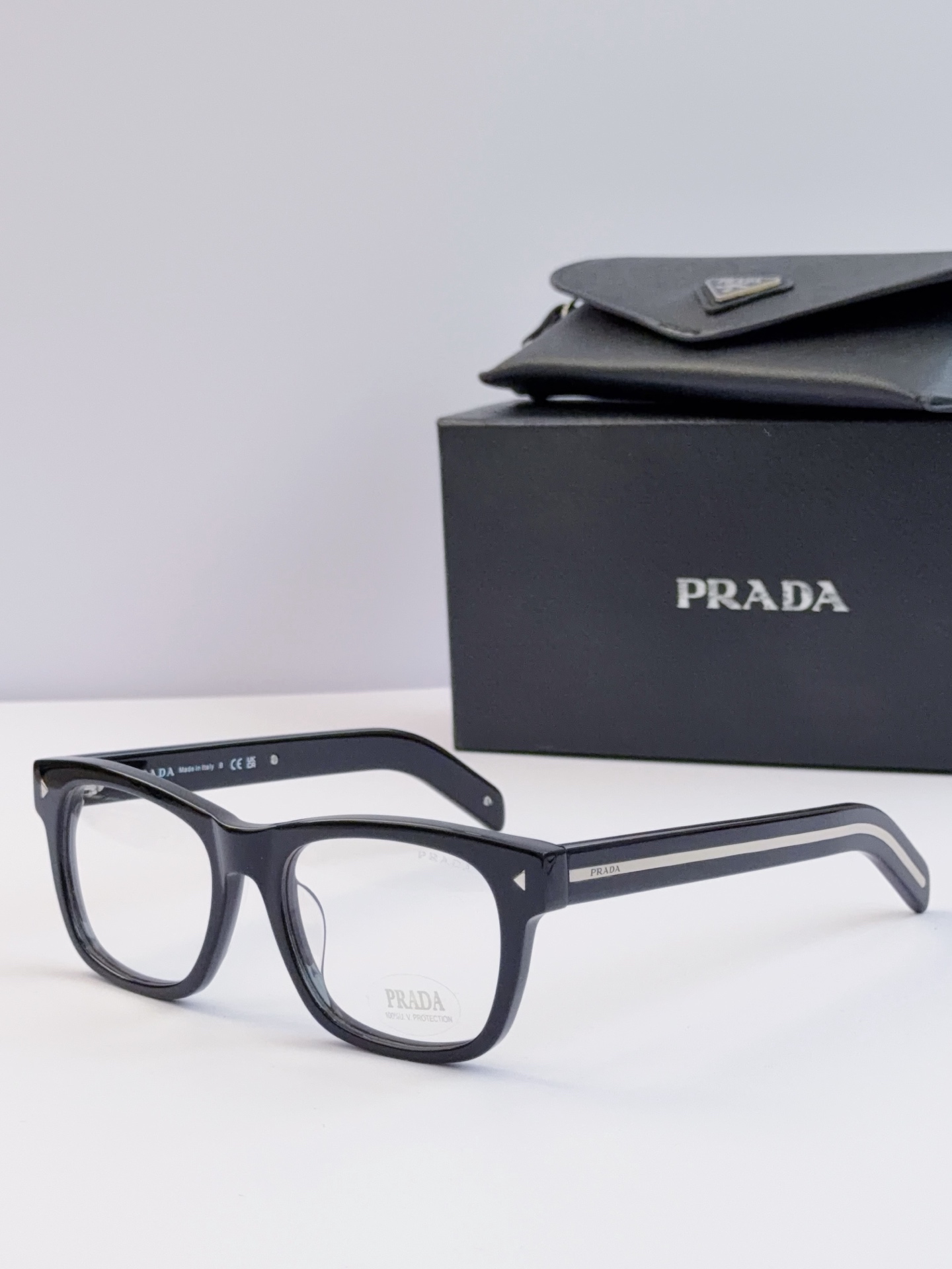 PRADA Acetate Full-Rim Square Glasses