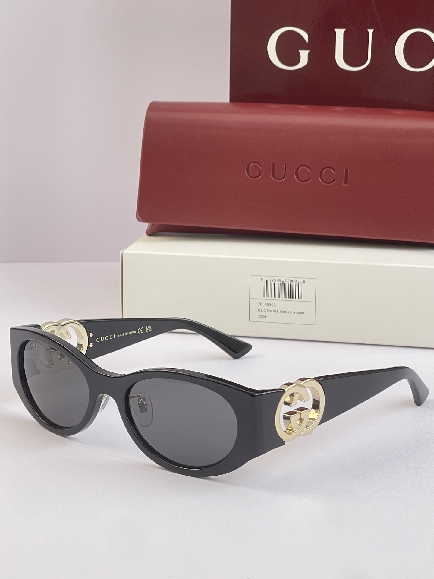 GUCCI Sunglasses Acetate Oval Black