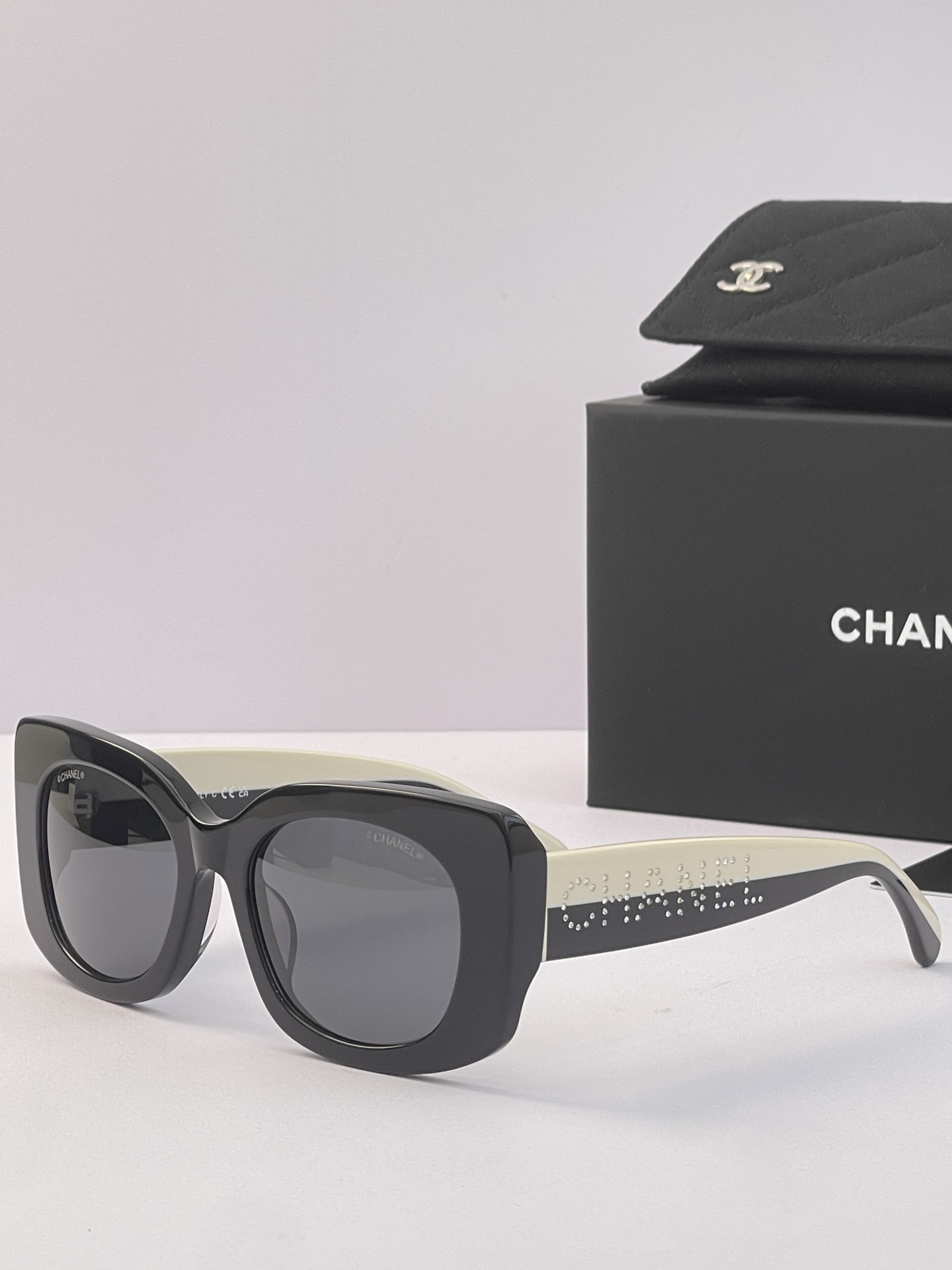 Chanel Sunglasses Acetate Black Square Frame