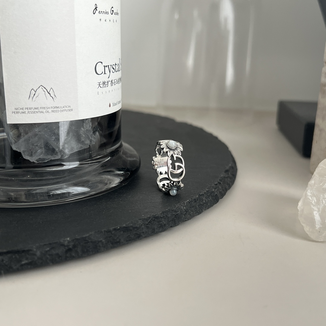 今日上新Gucci古驰925纯银GGmarmont系列珍珠贝母戒指尺寸10#12#14#16#18#20