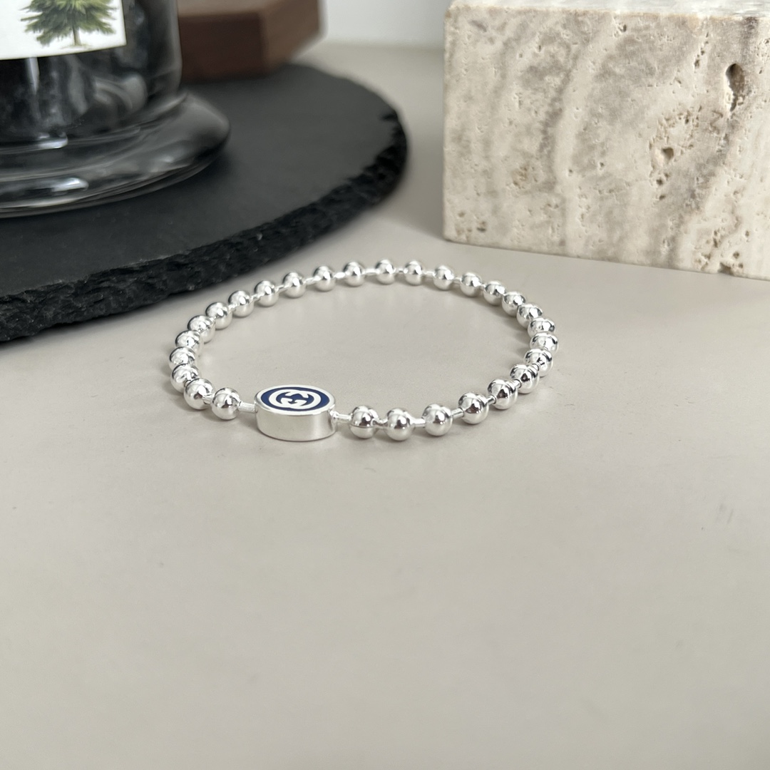 NO:553477,Gucci Gucci 925 sterling silver interlocking double G blue enamel bead bracelet size 17cm 18cm 19cm 20cm, Gucci bracelet, gucci, gucci, bracelet, pure silver19860909Gucci古驰925纯银互扣式双G蓝色珐琅珠子手链 尺寸17cm 18cm 19cm 20cm,古驰手链,gucci,gucci,bracelet,pure silver,Jewelry