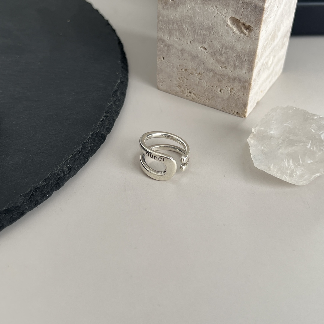 NO:102824,New Gucci Gucci 925 Sterling Silver Horse Bit Ring Size 12# 16# 20# 24#,,gucci,gucci,ring,pure silver19860909今日上新 Gucci古驰925纯银马衔扣戒指 尺寸12# 16# 20# 24#,,gucci,gucci,ring,pure silver,Jewelry