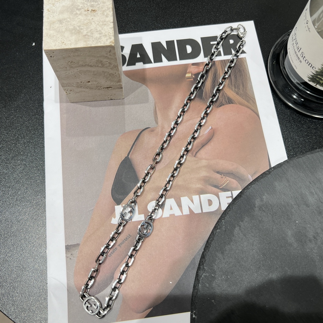 NO:553438,Gucci Gucci 925 sterling silver interlocking double G retro 3G necklace size 60cm, Gucci necklace, gucci, gucci, necklace, pure silver19860909Gucci古驰925纯银互扣式双G复古3G项链 尺寸60cm,古驰项链,gucci,gucci,necklace,pure silver,Jewelry