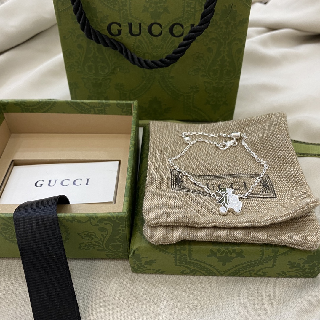 NO:101345,Gucci sterling silver bear telescopic bracelet size 18cm retractable adjustment, Gucci bracelet, gucci, gucci, bracelet, pure silver19860909Gucci古驰纯银小熊伸缩手链 尺寸18cm 可伸缩调节,古驰手链,gucci,gucci,bracelet,pure silver,Jewelry
