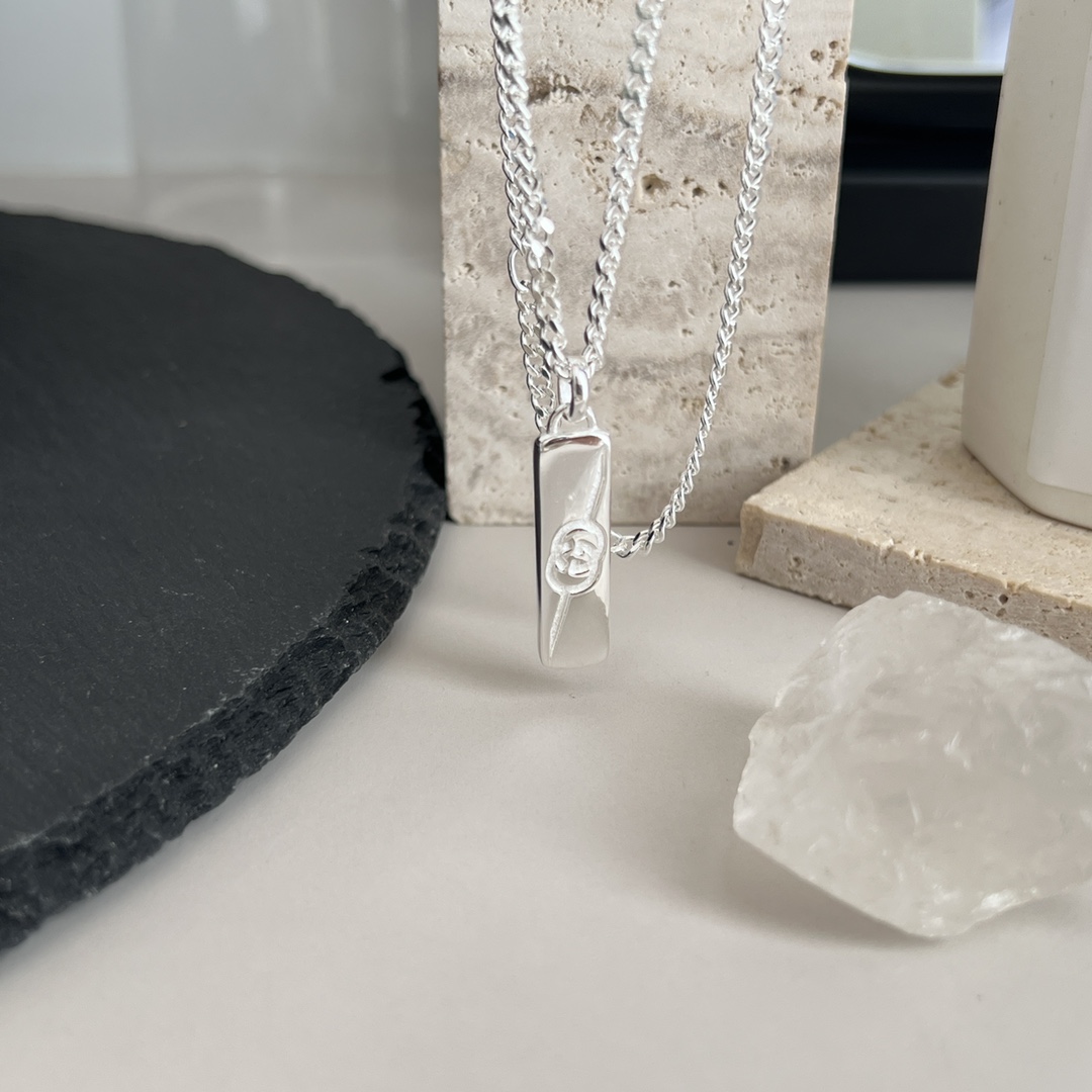NO:553449,Gucci Gucci 925 sterling silver new twill interlocking double G necklace size 505cm, Gucci necklace, gucci, gucci, necklace, pure silver19860909Gucci古驰925纯银新款斜纹互扣式双G项链 尺寸505cm,古驰项链,gucci,gucci,necklace,pure silver,Jewelry