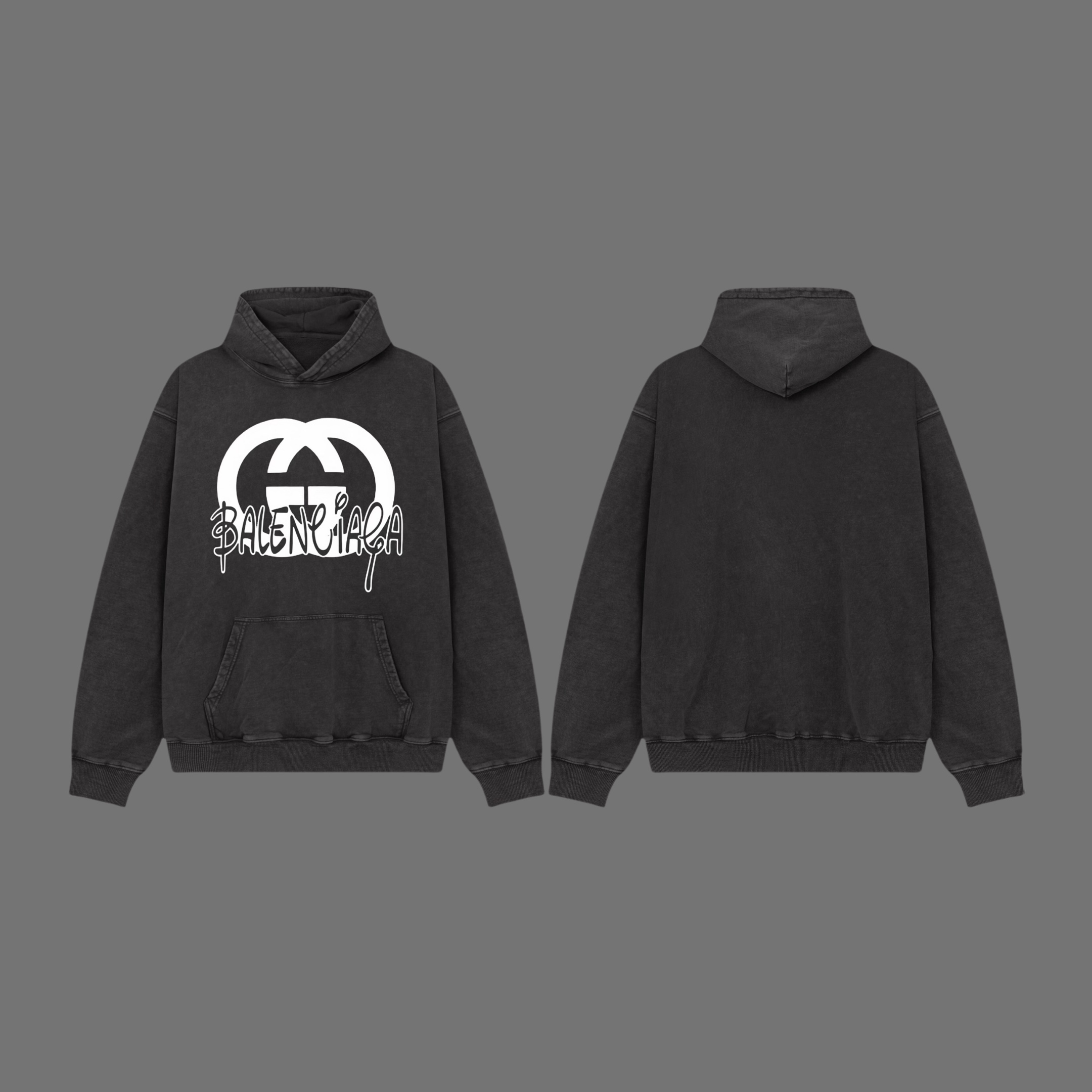 P145高端品质
Balenciaga 巴黎世家
2024SS秋冬装 洗水雪花系列
联名款 连帽卫衣 采用进口康丽数码直喷印花 定染高品质潮牌400G大毛圈面料 成衣件染➕洗水炒雪花 OS宽松落肩版型 男女同款
size：S.M.L.XL.2XL