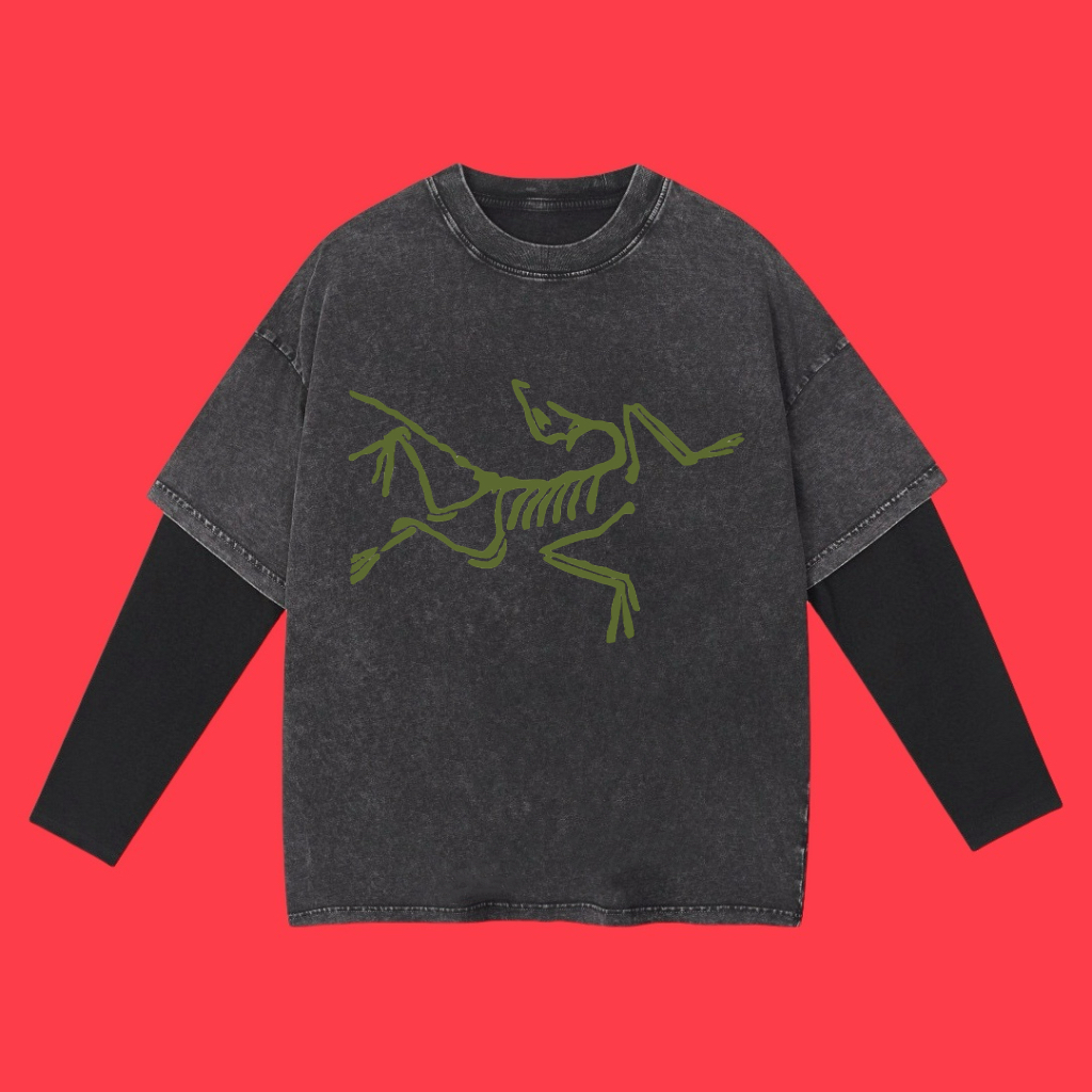 (Beneficio de la cooperación) Ropa de primavera y verano ARC'TERYX2025SS de alta calidad, serie de copos de nieve lavad…