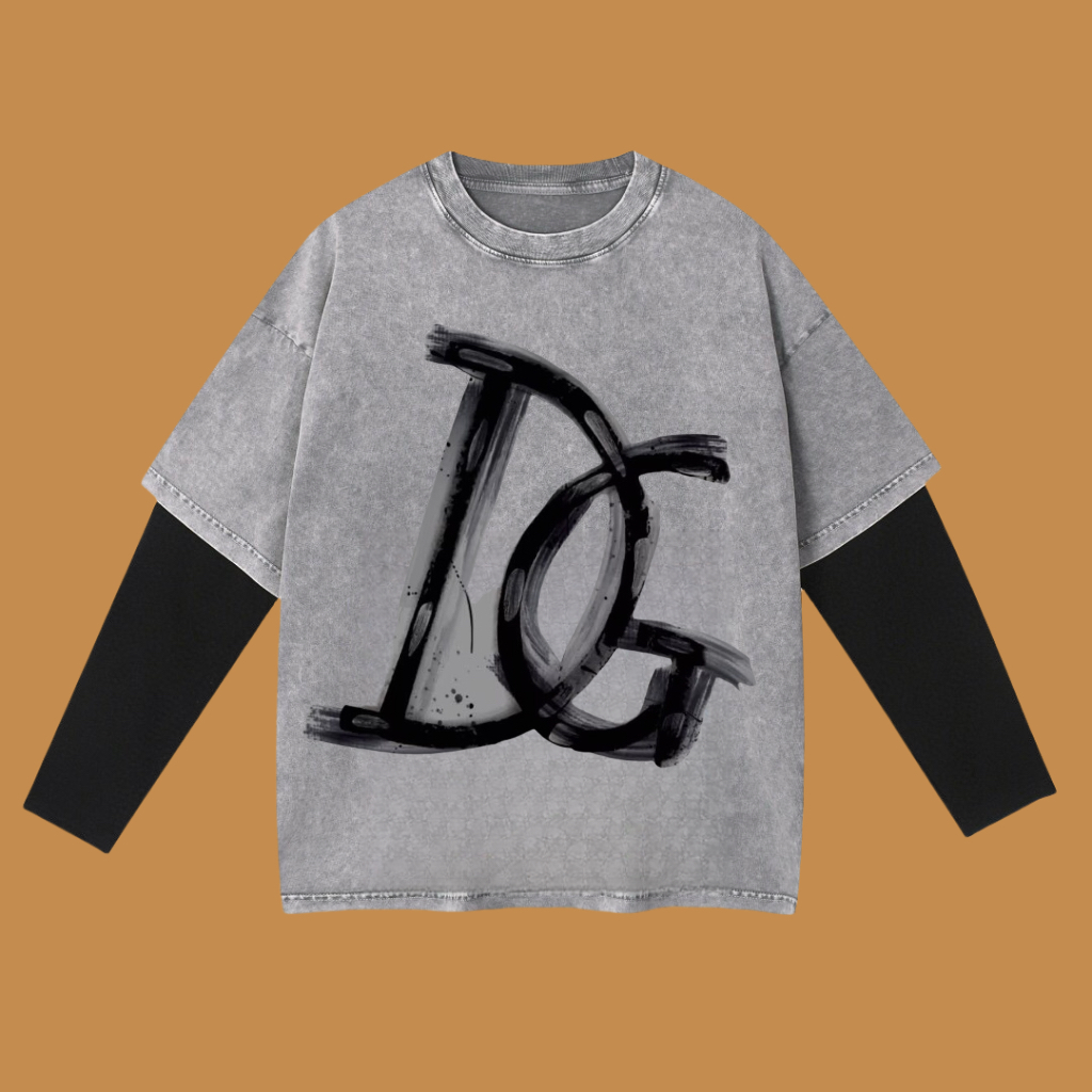 (Cooperación con descuento) Alta calidad D&G Dolce & Gabbana 2025SS primavera/verano, camiseta larga de dos capas falsa…