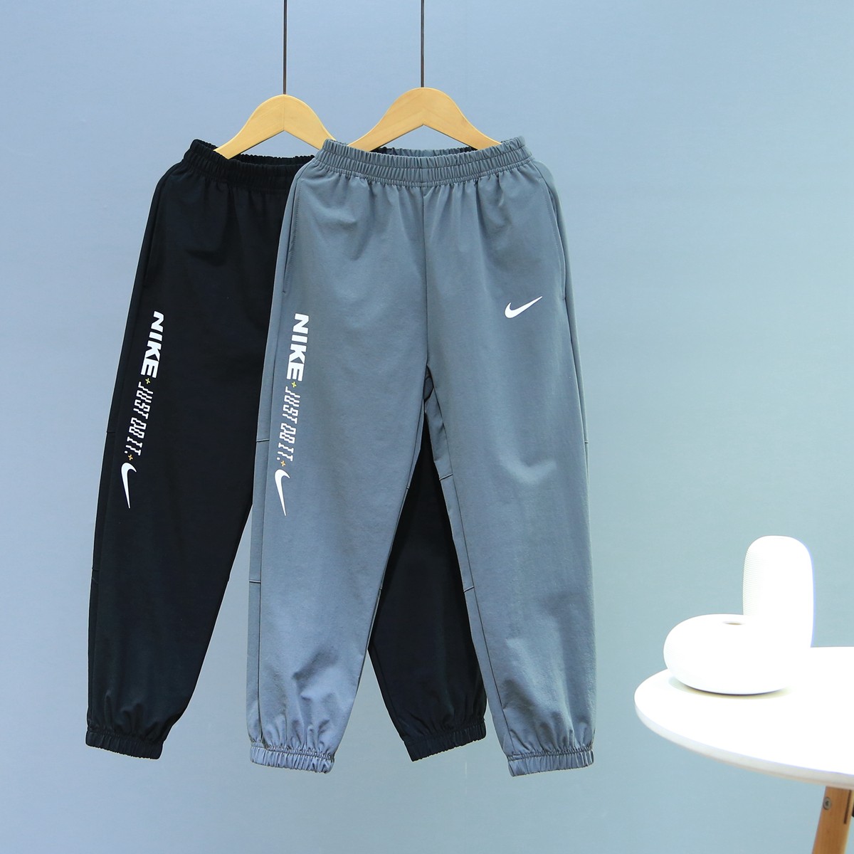 Nike Clothing Pants & Trousers Black Grey Splicing Boy Fall Collection Long Sleeve