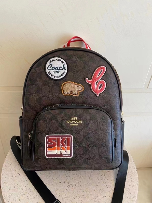 Coach C家CE595 Court Backpack中号双肩包背包书包 SKI滑雪运动系列