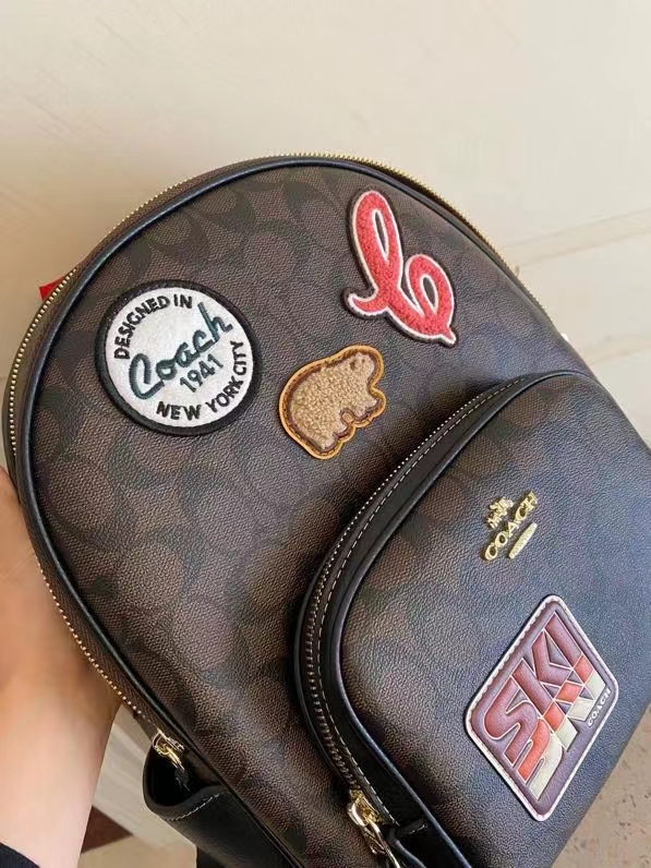 Coach C家CE595 Court Backpack中号双肩包背包书包 SKI滑雪运动系列