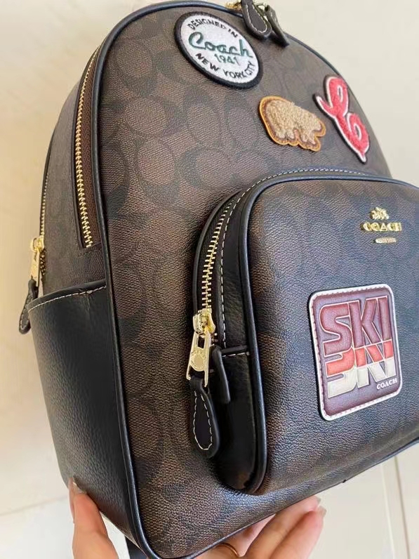 Coach C家CE595 Court Backpack中号双肩包背包书包 SKI滑雪运动系列