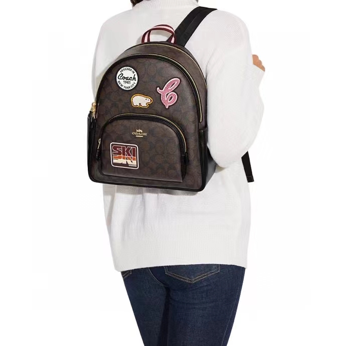 Coach C家CE595 Court Backpack中号双肩包背包书包 SKI滑雪运动系列