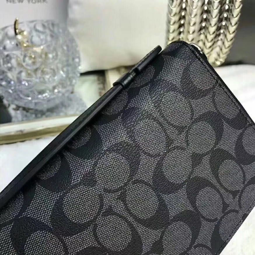 Coach 93504 配皮款男士多功能双拉手抓包 容量超大