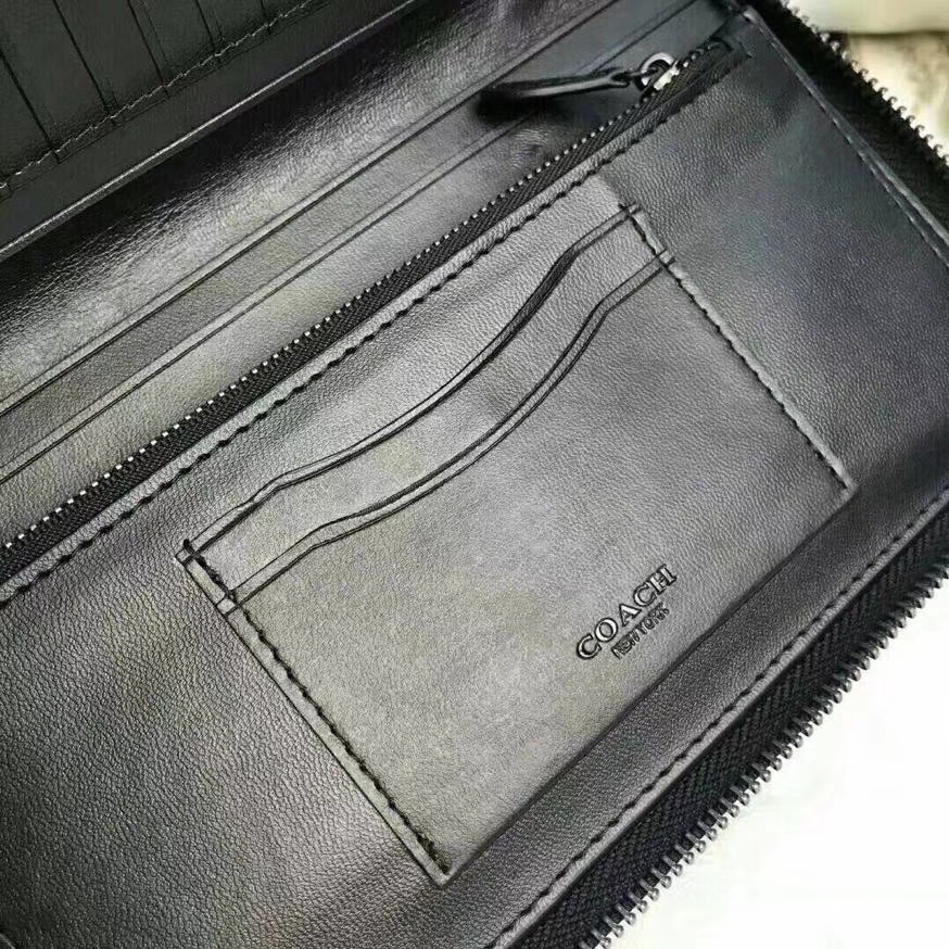 Coach 93504 配皮款男士多功能双拉手抓包 容量超大