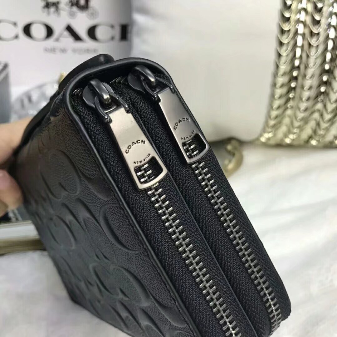 Coach 93425 配皮款男士多功能双拉手抓包 容量超大