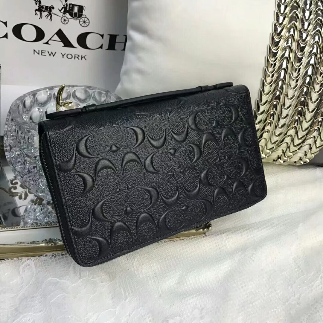 Coach 93425 配皮款男士多功能双拉手抓包 容量超大