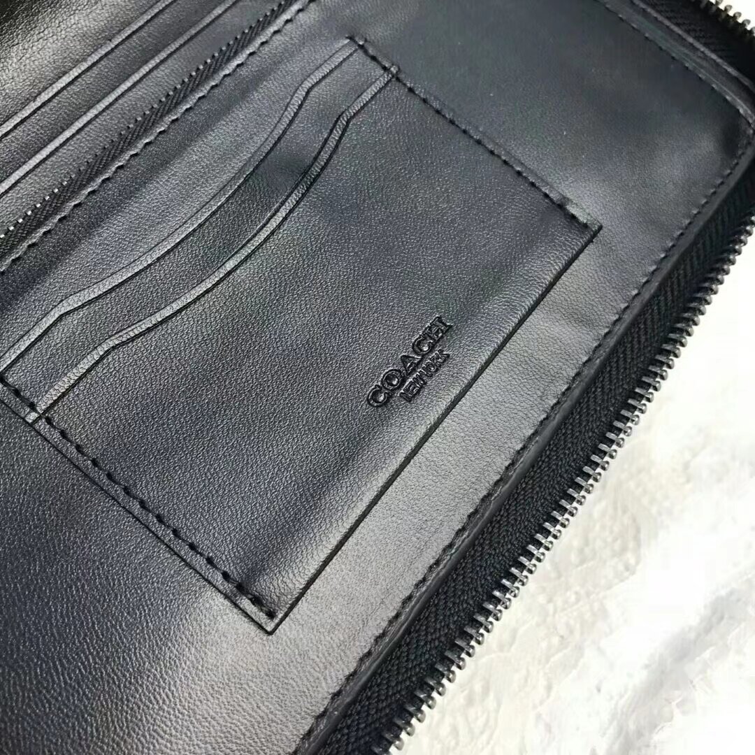 Coach 93425 配皮款男士多功能双拉手抓包 容量超大