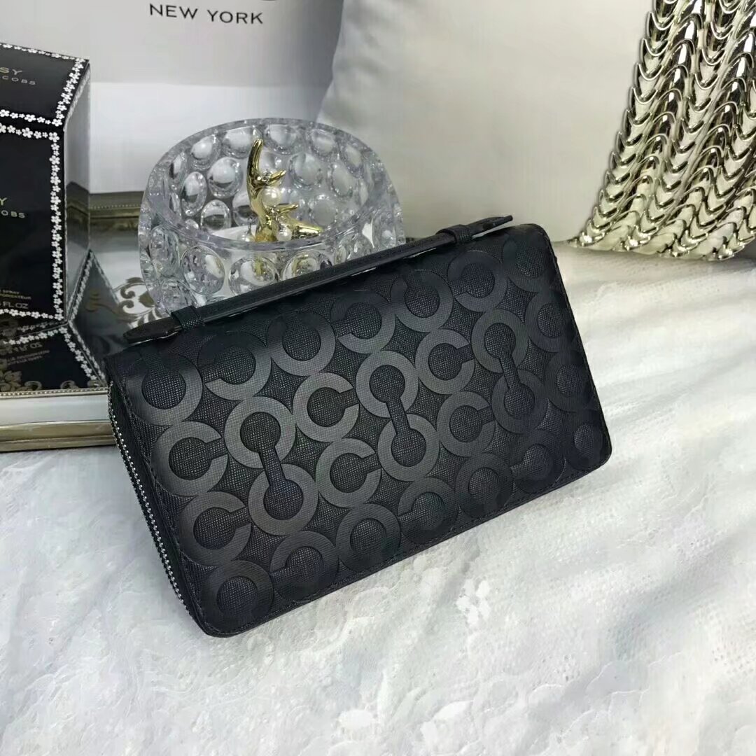Coach 77288 配皮款男士多功能双拉手抓包 容量超大