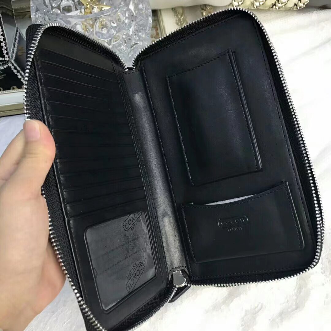Coach 77288 配皮款男士多功能双拉手抓包 容量超大