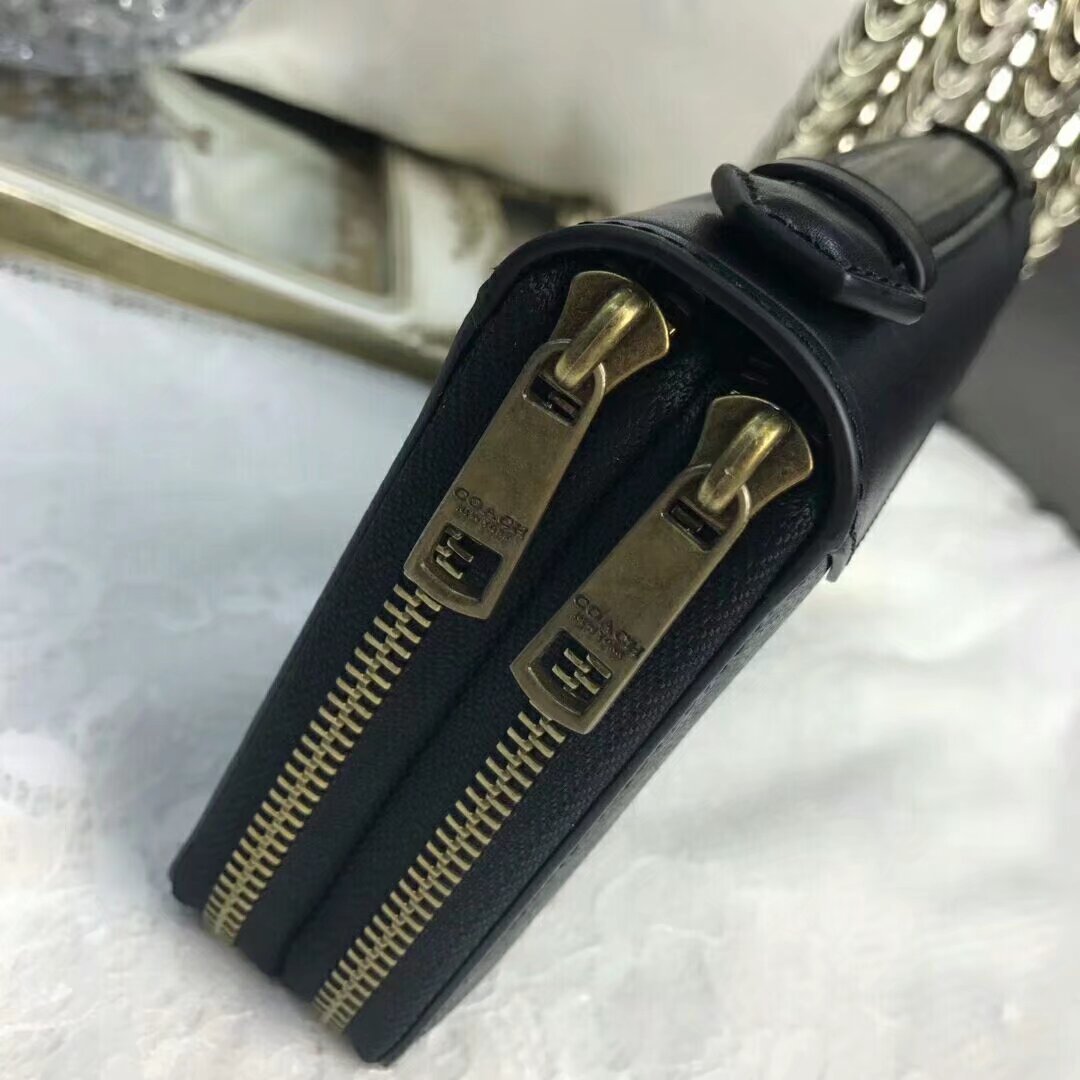 Coach 93240配皮款男士多功能双拉手抓包 容量超大