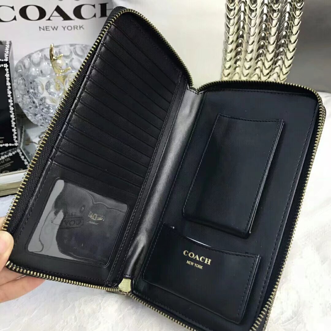 Coach 93240配皮款男士多功能双拉手抓包 容量超大