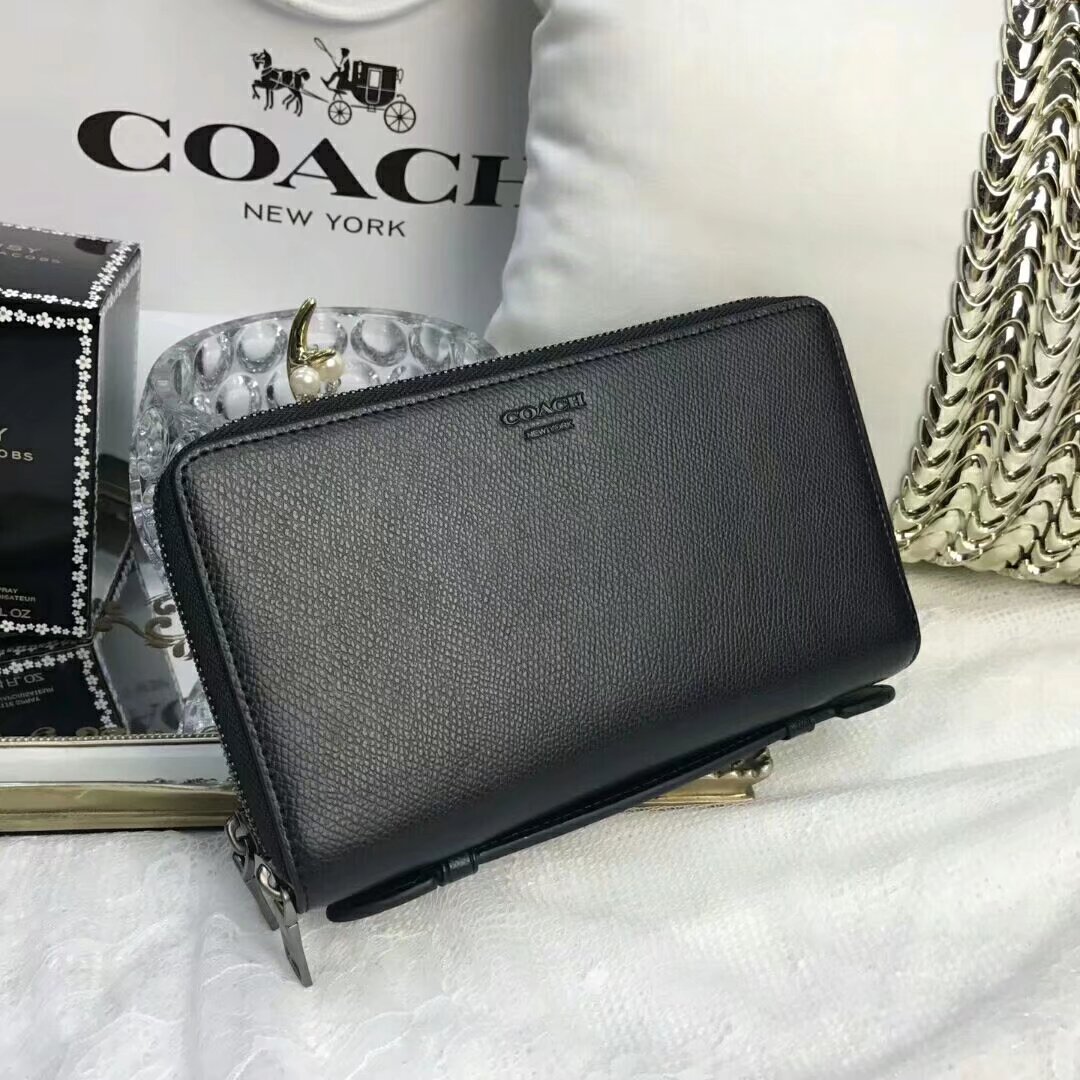 Coach 93509 配皮款男士多功能双拉手抓包 容量超大