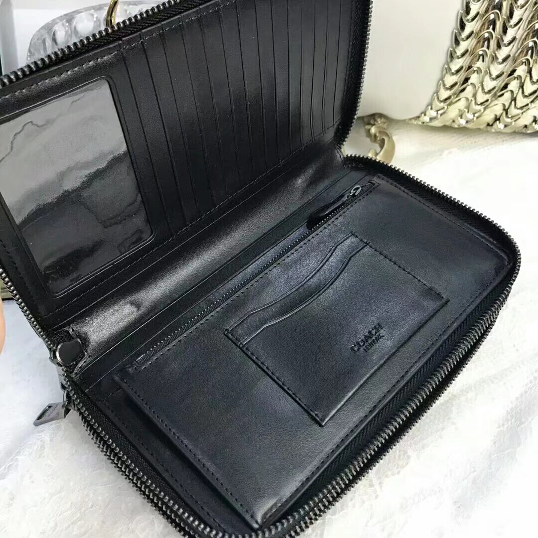 Coach 93509 配皮款男士多功能双拉手抓包 容量超大