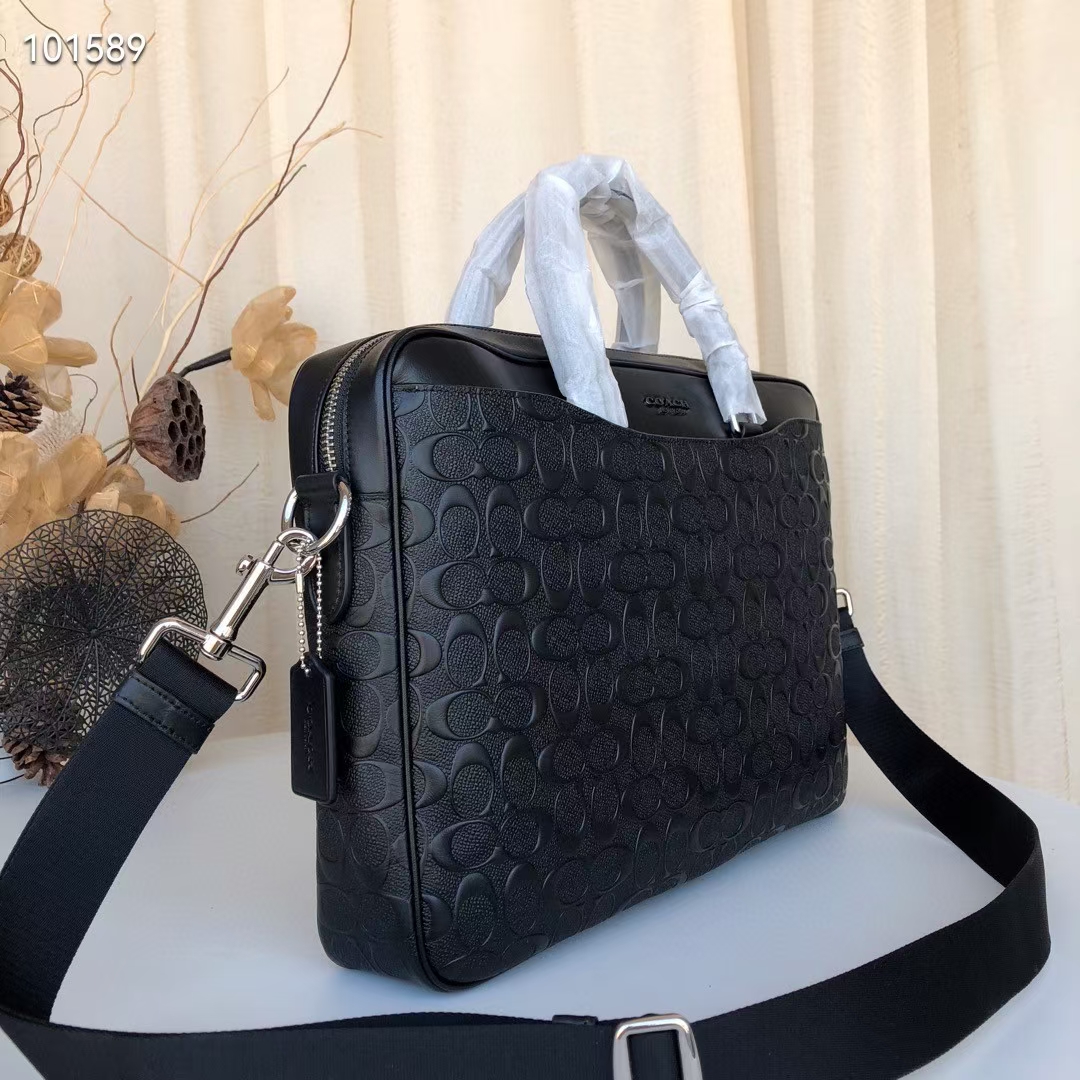Coach C家【F72973】蔻驰男士大号公文包手提单肩斜跨 头层牛皮浮雕压c、尺寸41 30