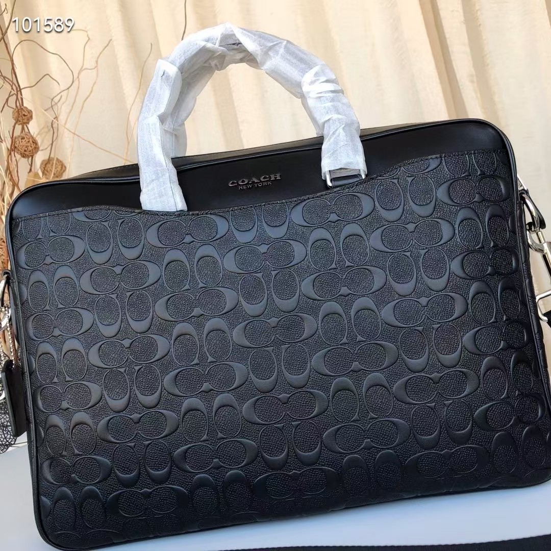 Coach C家【F72973】蔻驰男士大号公文包手提单肩斜跨 头层牛皮浮雕压c、尺寸41 30