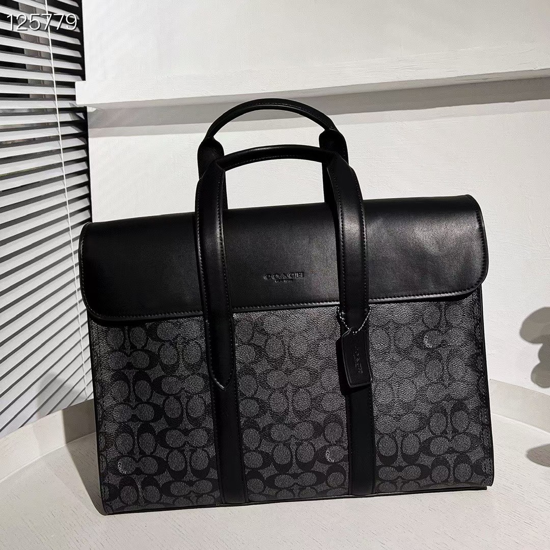 Coach 男士新款公文包 C 家39775高端PVC拼皮