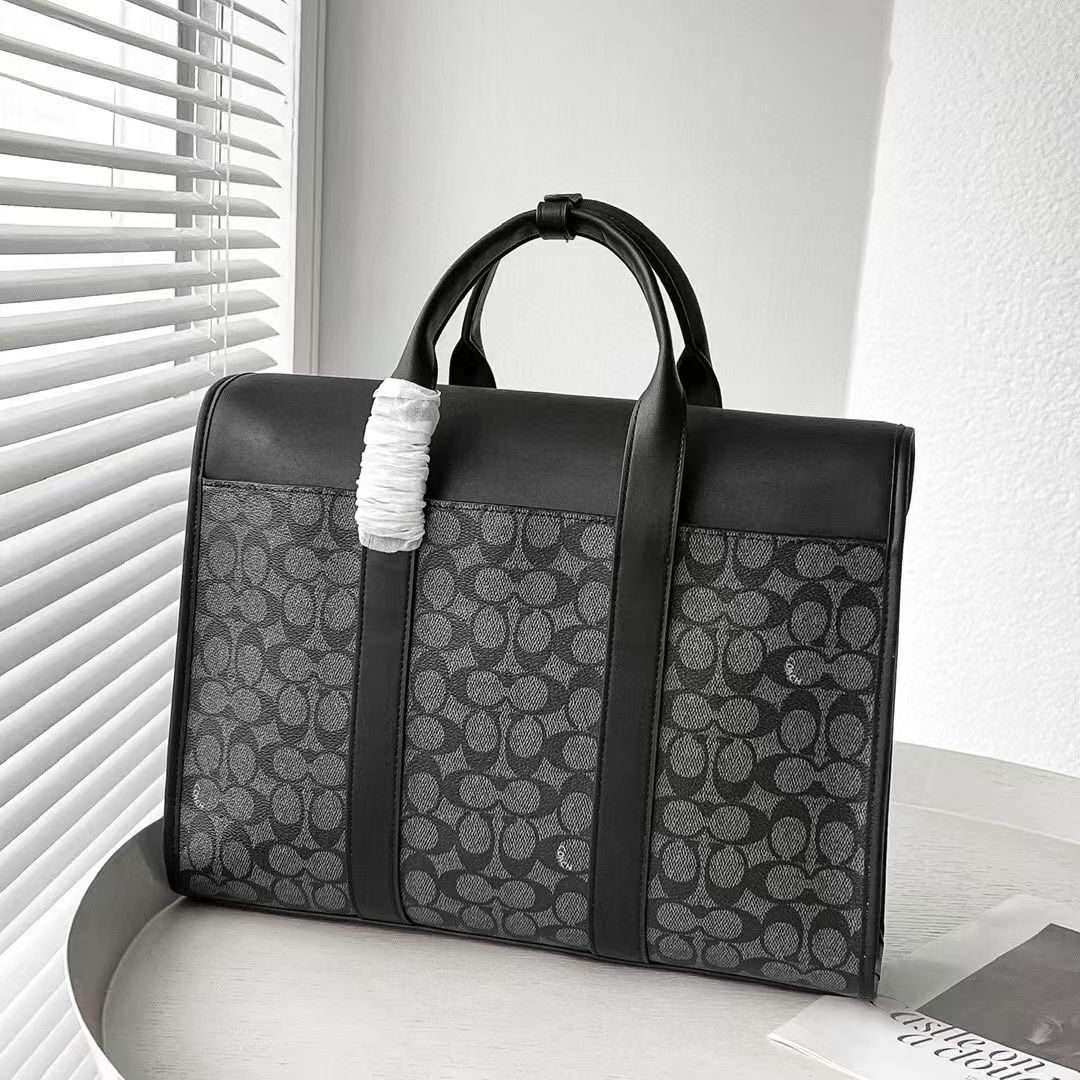 Coach C 家 5319 男士新款公文包到货 高端PVC拼皮 纯色部分是头层牛皮