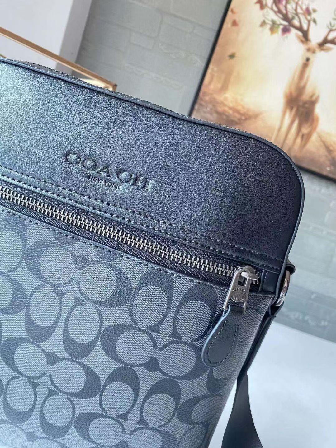 Coach coach男士单肩斜挎包 新款 PVC配皮款式F73336