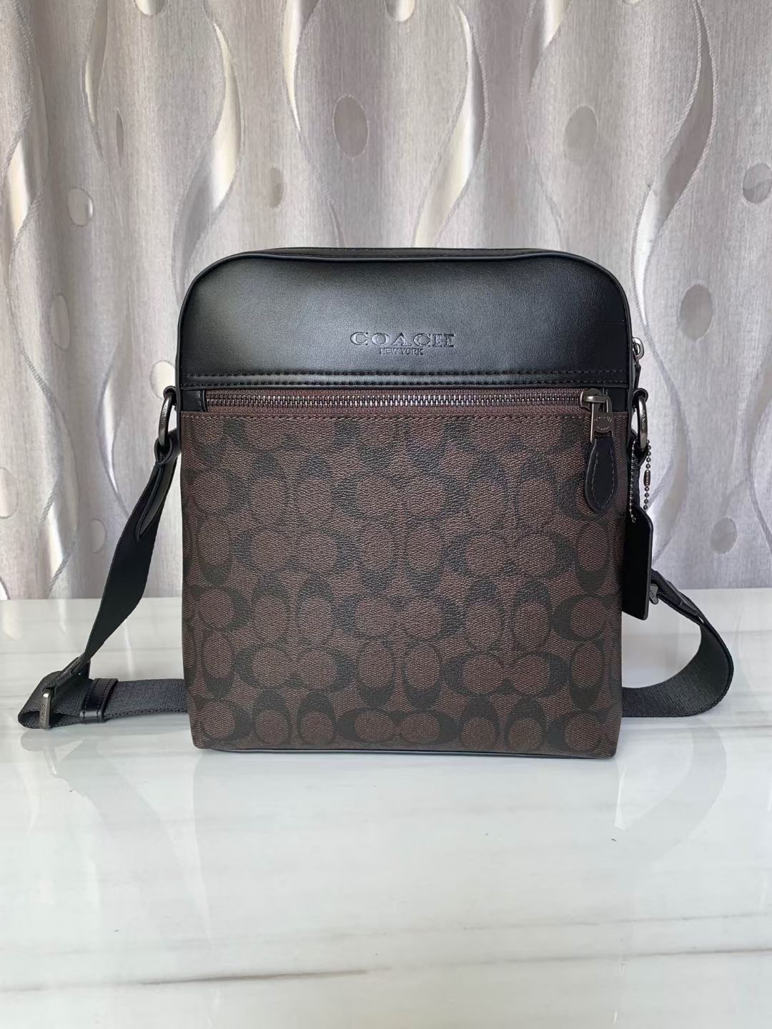 Coach coach男士单肩斜挎包 新款 PVC配皮款式F73336