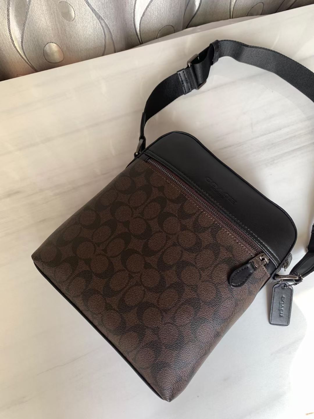Coach coach男士单肩斜挎包 新款 PVC配皮款式F73336