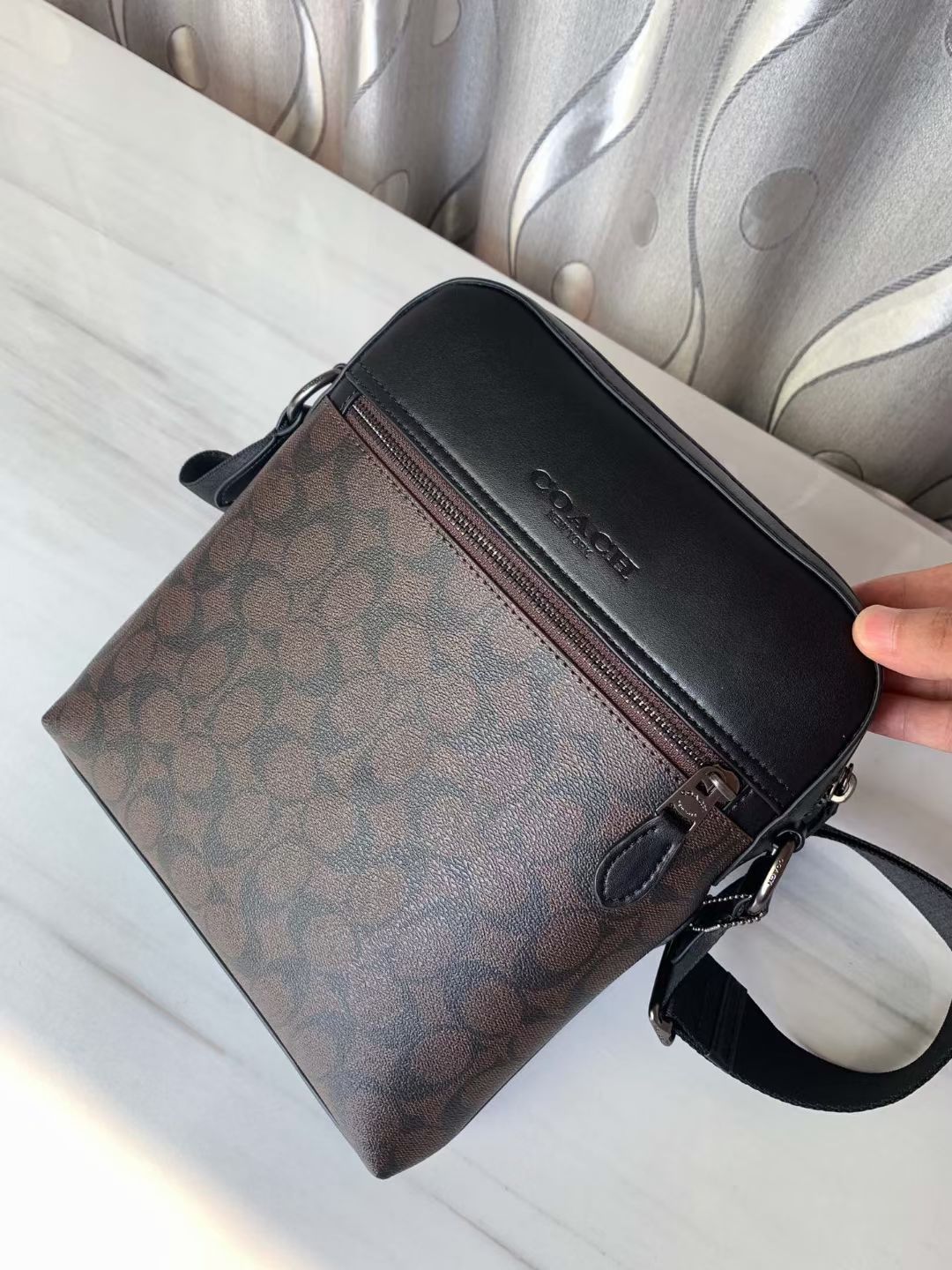 Coach coach男士单肩斜挎包 新款 PVC配皮款式F73336