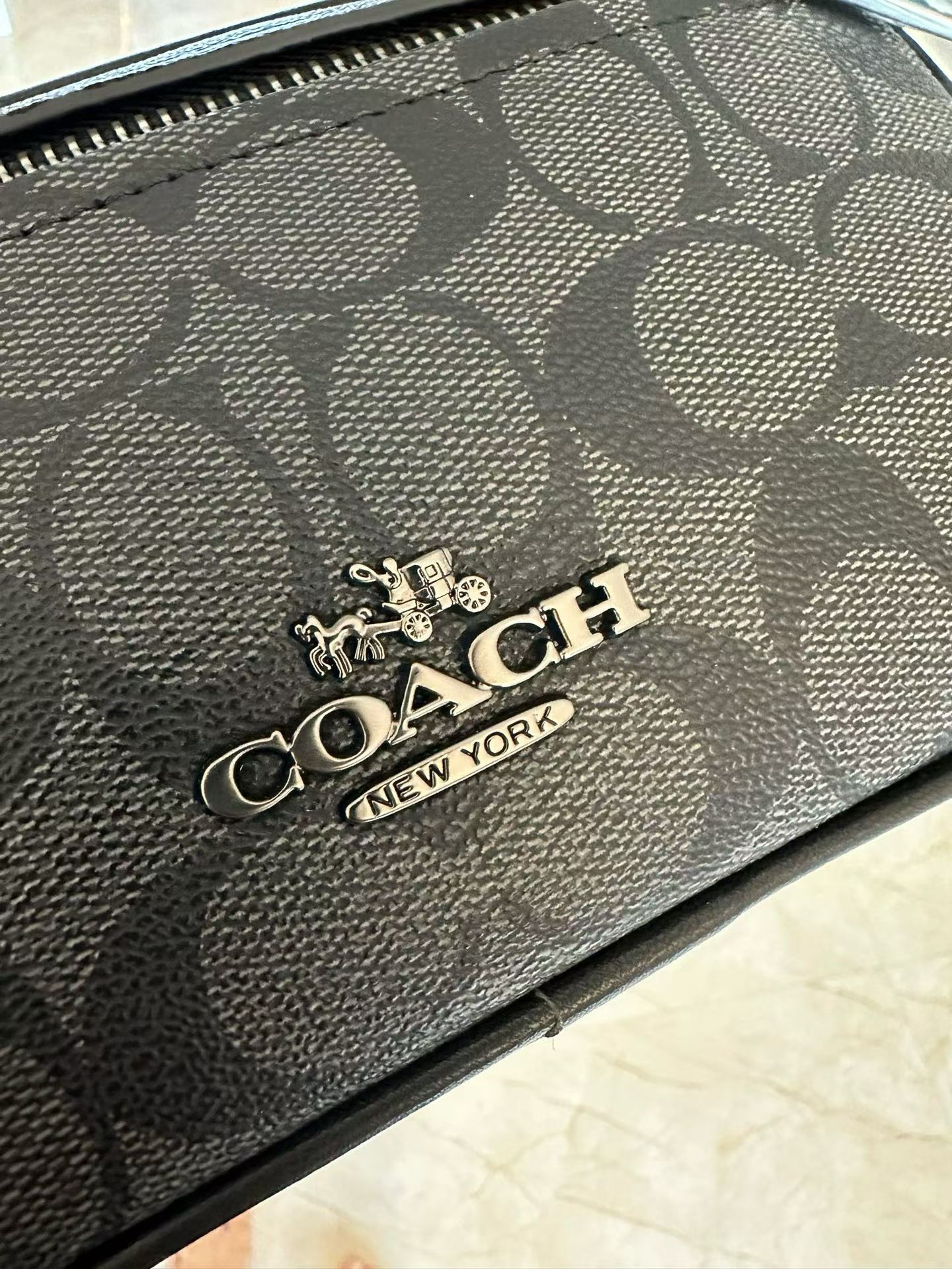 Coach 新款COACH/蔻驰 CJ506黑花 CJ507纯黑 奥莱男士 标志ELIAS多功能胸包 腰包