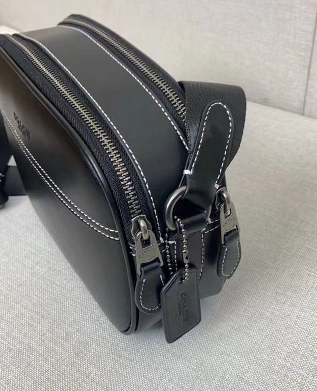 Coach C家 C4148升级款CX140 款 男士单肩背斜挎包 双拉链双隔层、 23*15*7