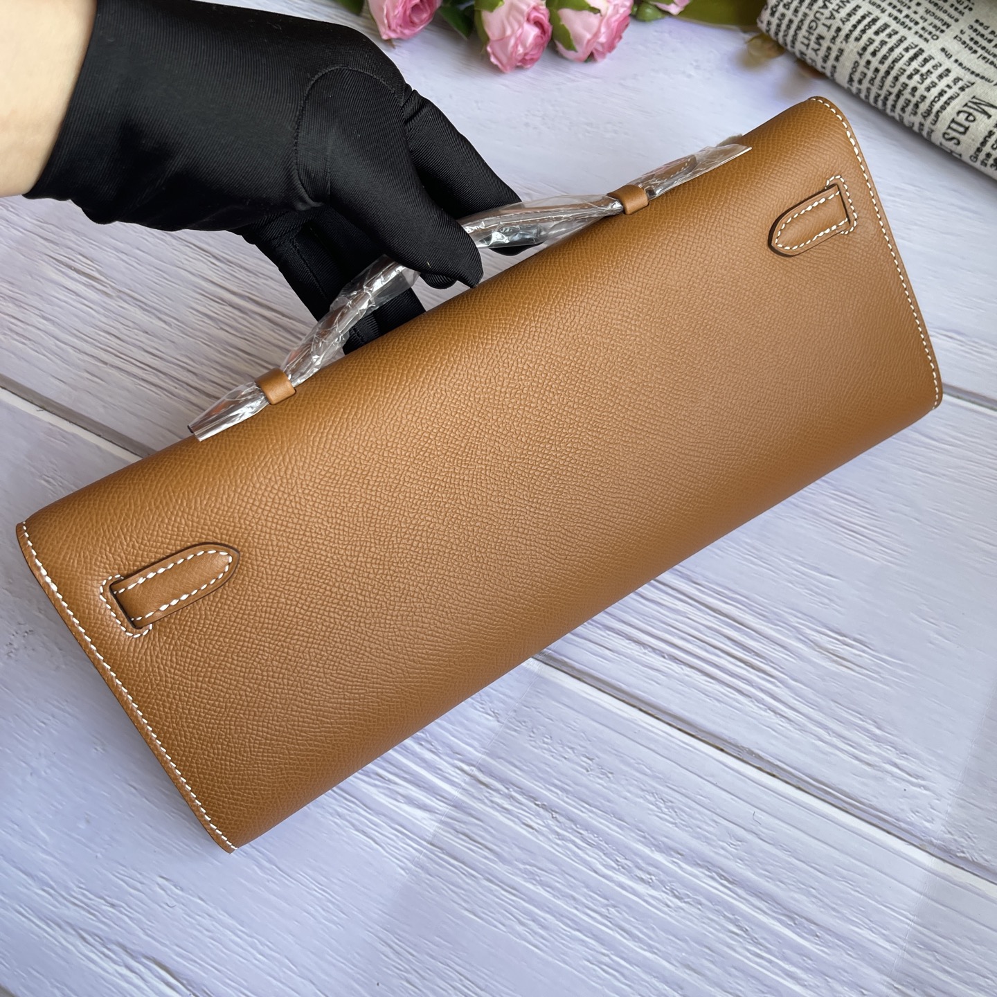 Hermes Kelly Cut Gold brown Epsom 31 evening everyday