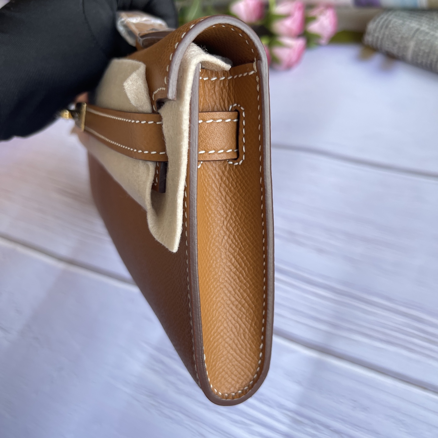 Hermes Kelly Cut Gold brown Epsom 31 evening everyday