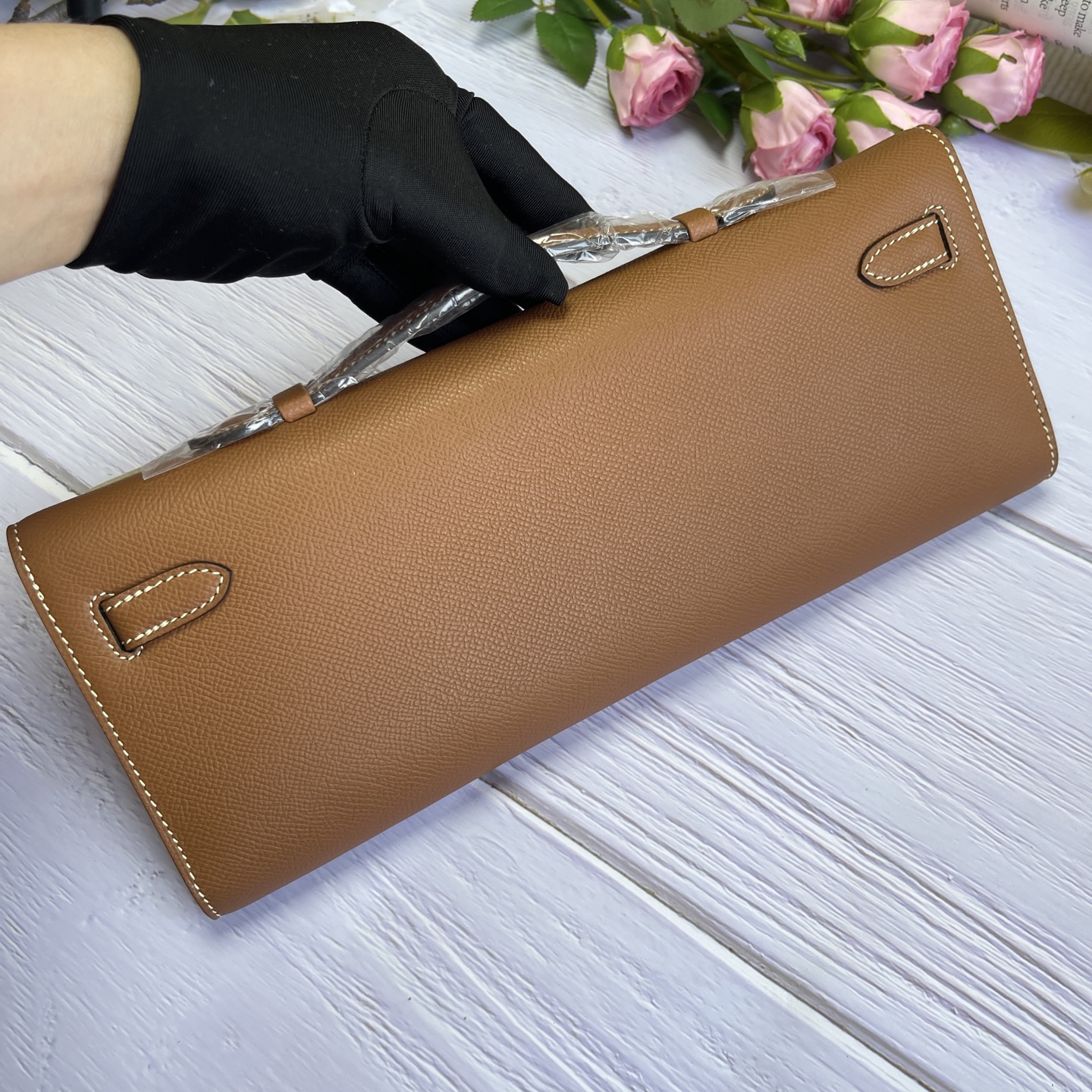 Hermes Kelly Cut Brown Epsom 31 evening everyday