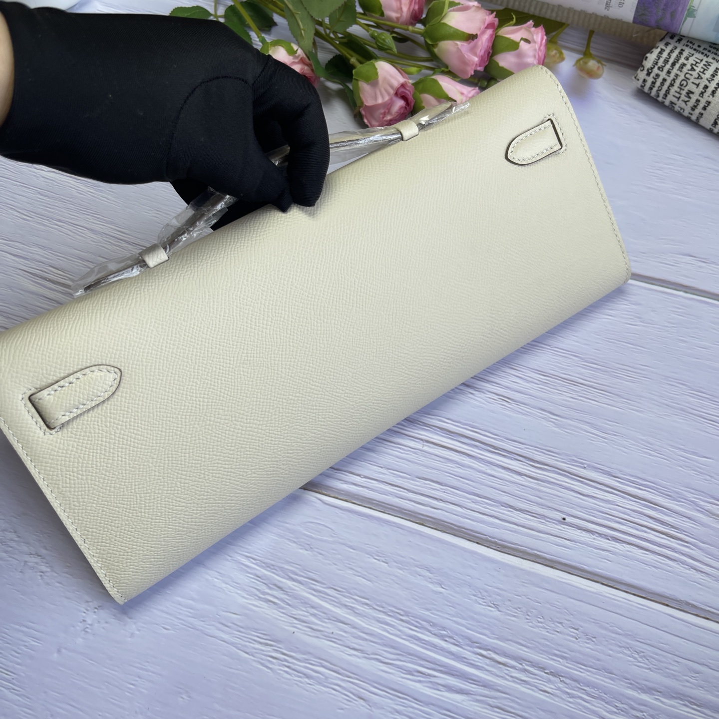 Hermes Kelly Cut White Epsom 31 evening everyday