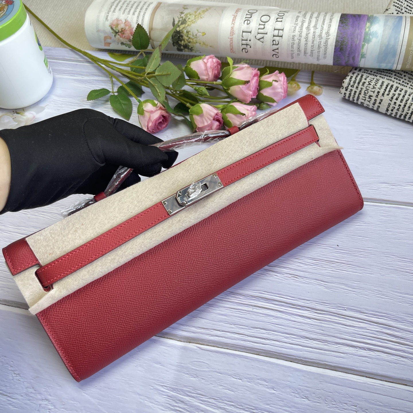 Hermes Kelly Cut Red 31cm evening everyday