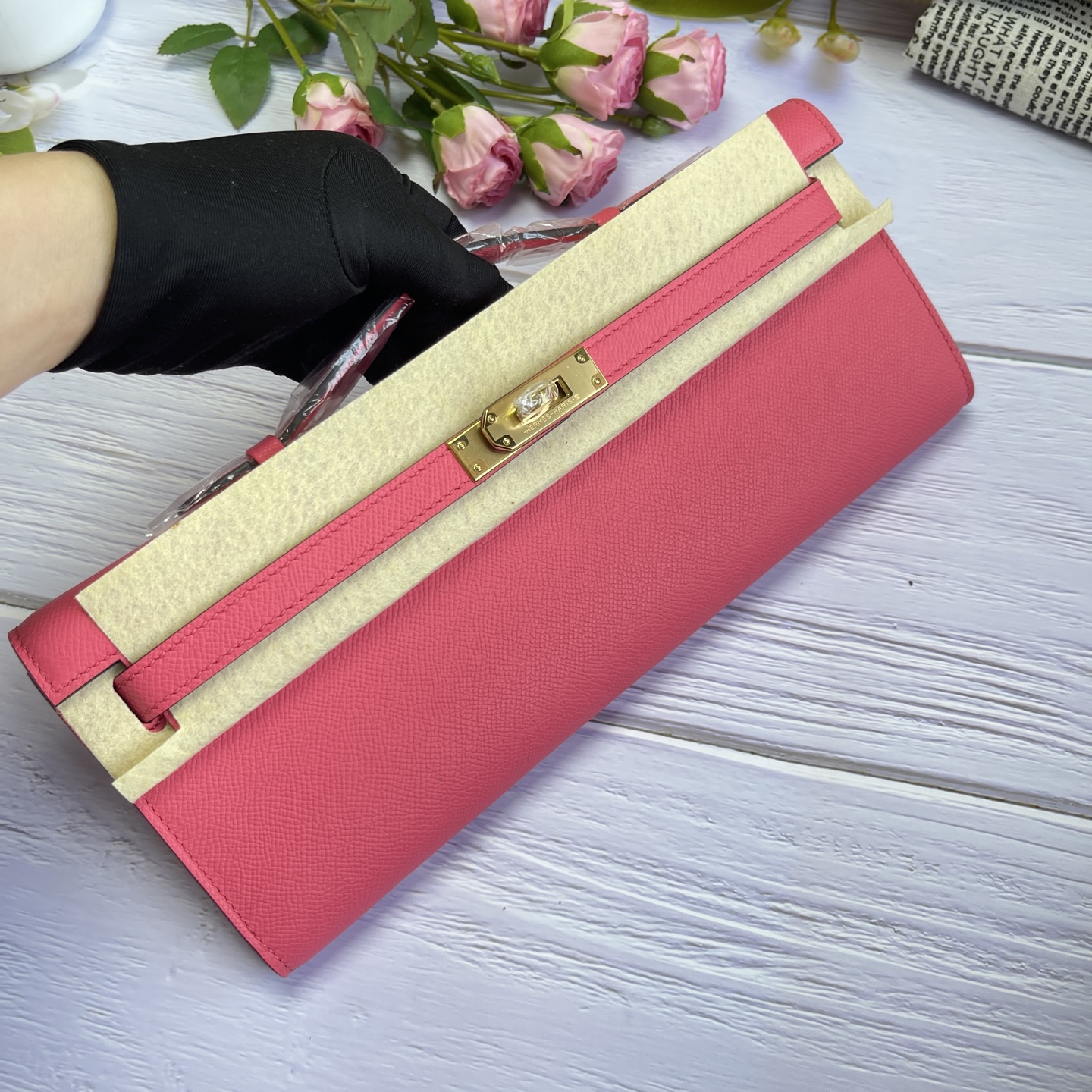 Hermes Kelly Cut Pink Epsom 31 evening everyday
