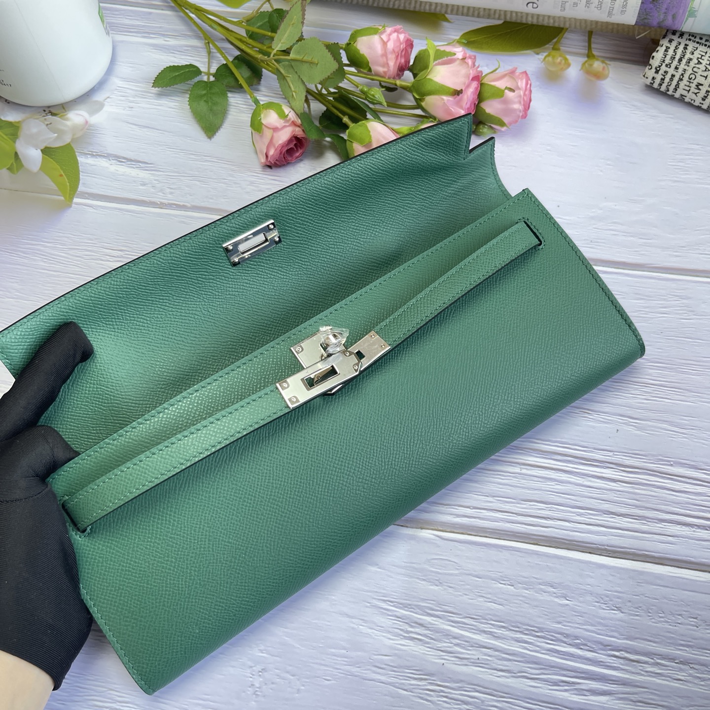 Hermes Kelly Cut Green Epsom 31 evening everyday