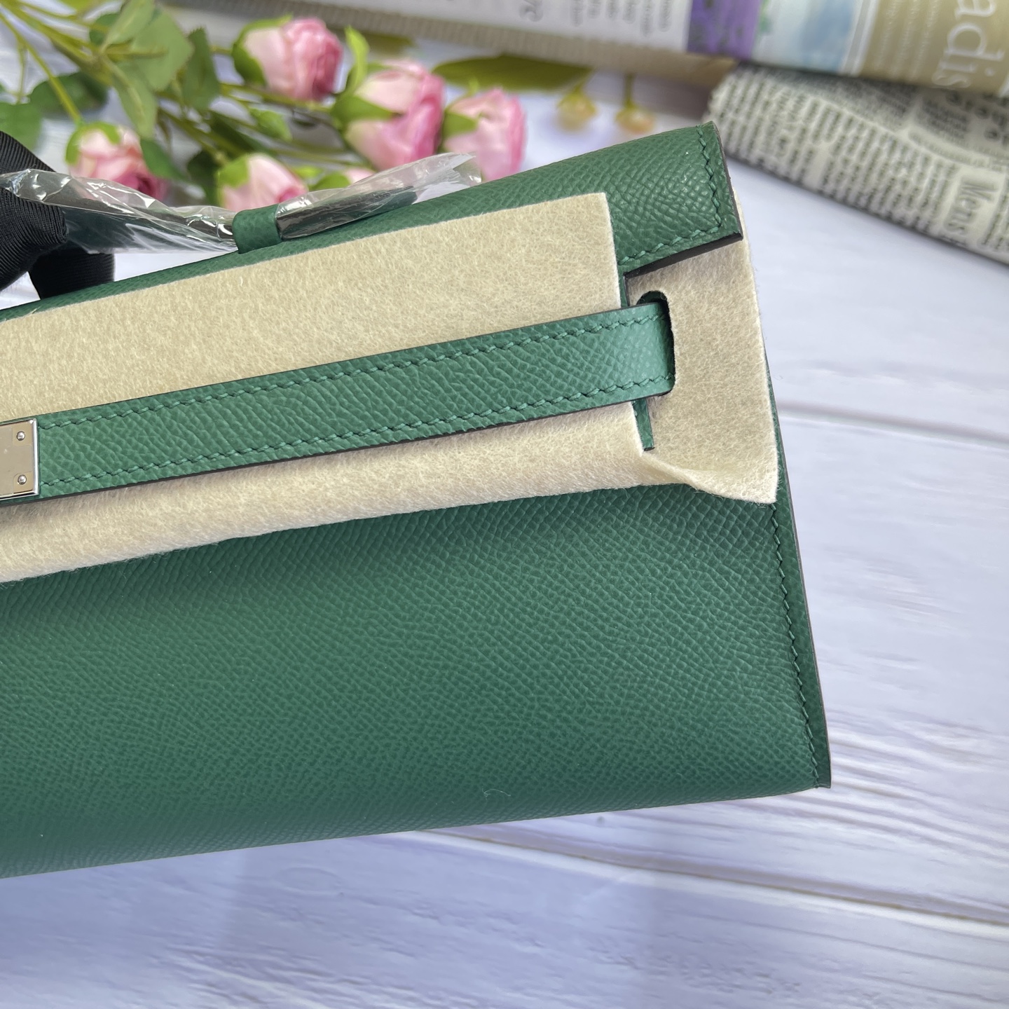 Hermes Kelly Cut Green Epsom 31 evening everyday