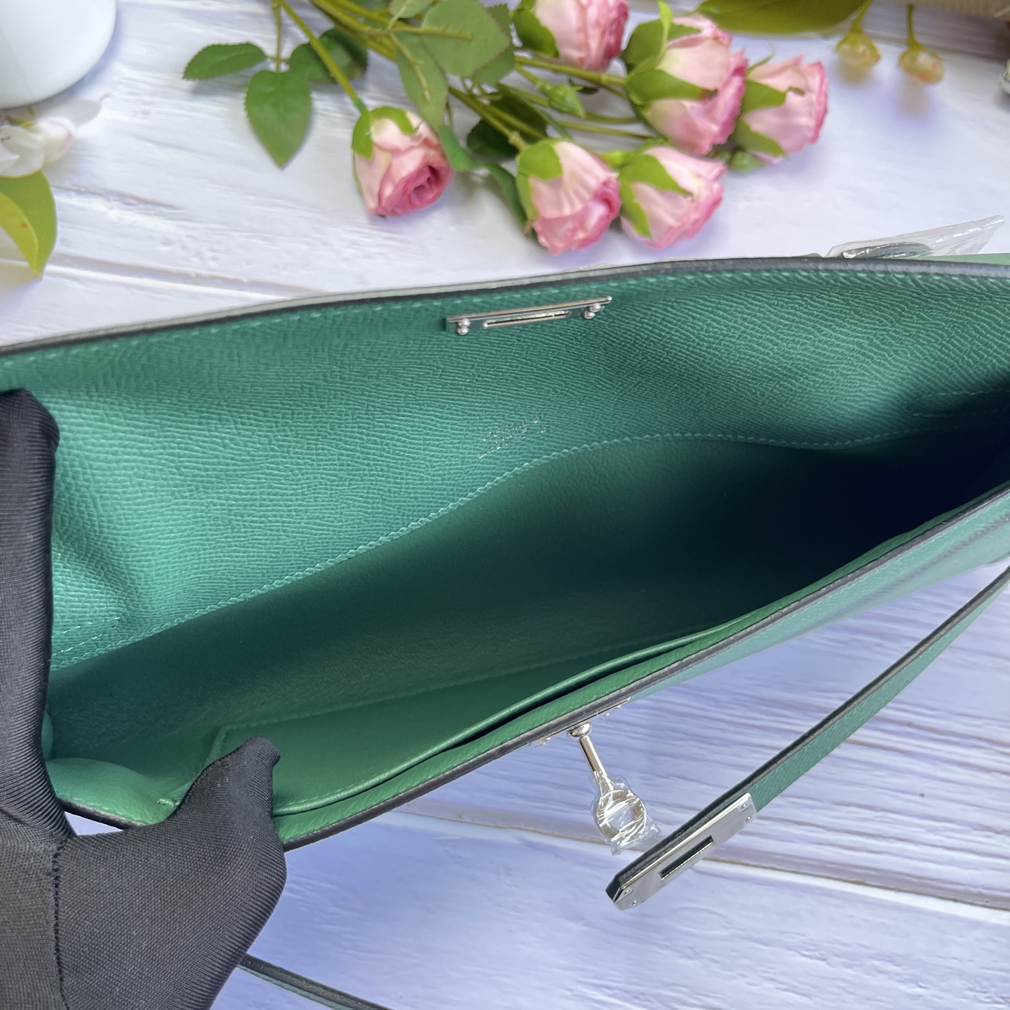 Hermes Kelly Cut Green Epsom 31 evening everyday