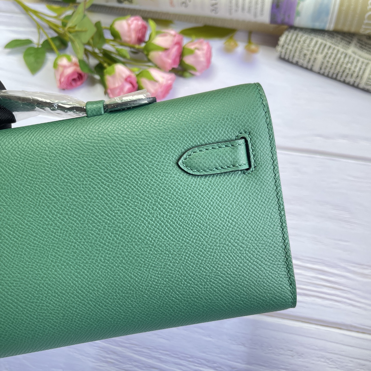 Hermes Kelly Cut Green Epsom 31 evening everyday